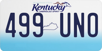 KY license plate 499UNO