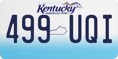 KY license plate 499UQI