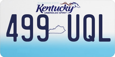 KY license plate 499UQL