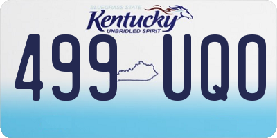 KY license plate 499UQO