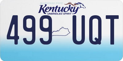 KY license plate 499UQT