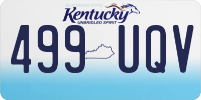 KY license plate 499UQV