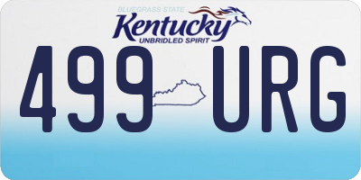 KY license plate 499URG