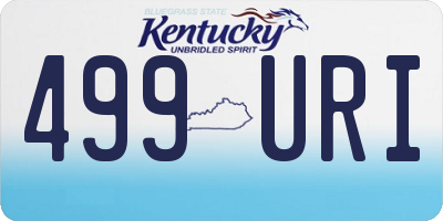 KY license plate 499URI