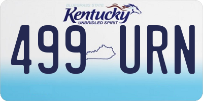 KY license plate 499URN