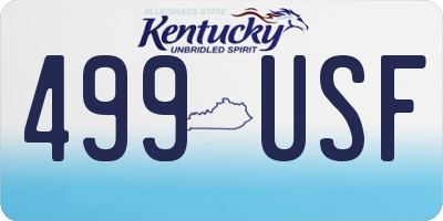 KY license plate 499USF