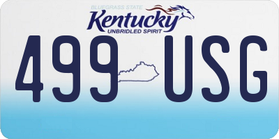 KY license plate 499USG