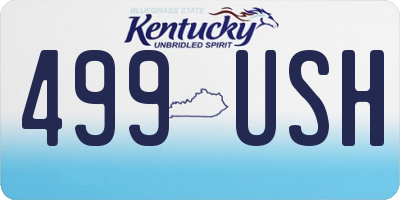 KY license plate 499USH