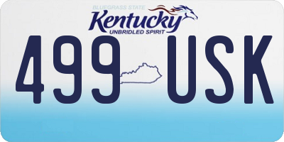 KY license plate 499USK
