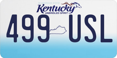 KY license plate 499USL