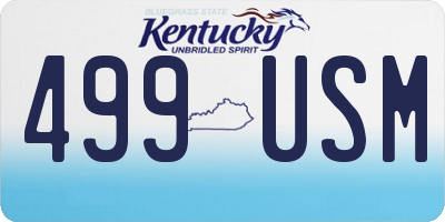 KY license plate 499USM