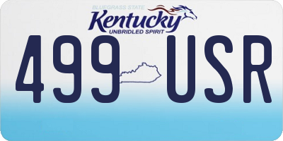 KY license plate 499USR