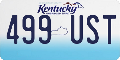 KY license plate 499UST