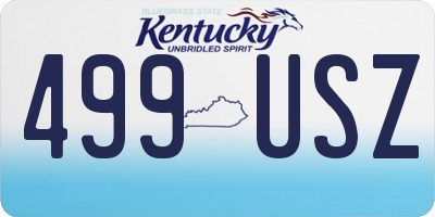 KY license plate 499USZ