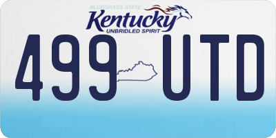 KY license plate 499UTD