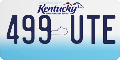 KY license plate 499UTE