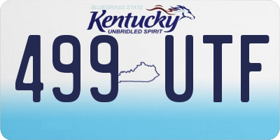 KY license plate 499UTF