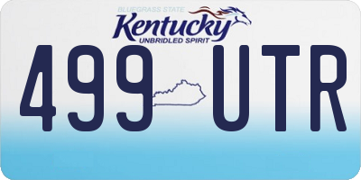 KY license plate 499UTR
