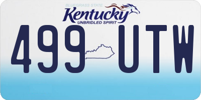 KY license plate 499UTW