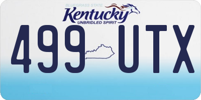 KY license plate 499UTX