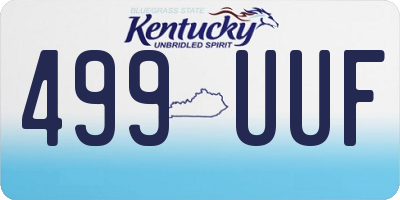 KY license plate 499UUF