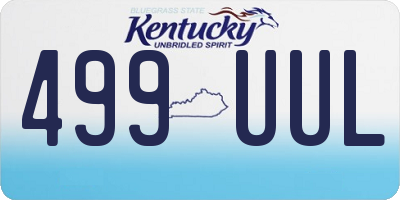 KY license plate 499UUL