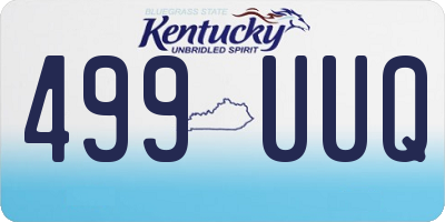 KY license plate 499UUQ