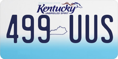 KY license plate 499UUS