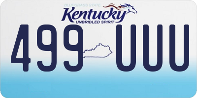 KY license plate 499UUU