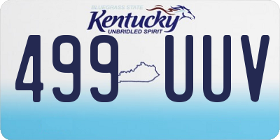 KY license plate 499UUV