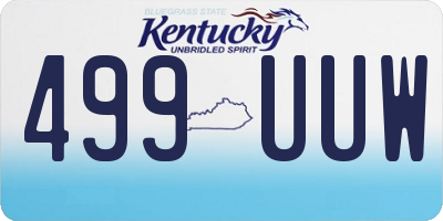 KY license plate 499UUW