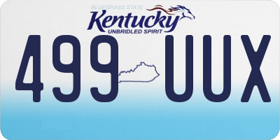 KY license plate 499UUX