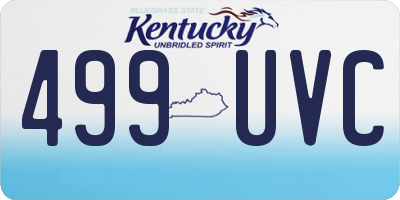 KY license plate 499UVC