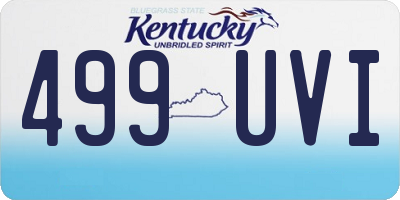 KY license plate 499UVI
