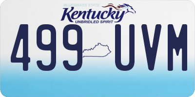 KY license plate 499UVM