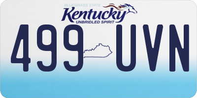KY license plate 499UVN