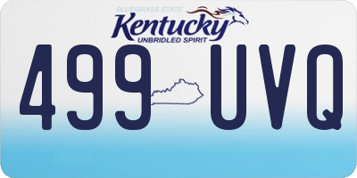 KY license plate 499UVQ