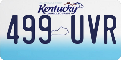 KY license plate 499UVR