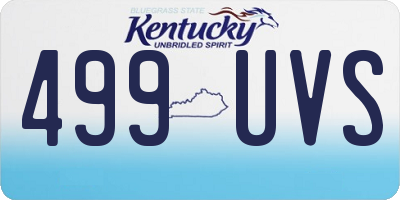 KY license plate 499UVS