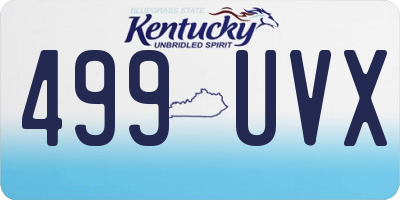 KY license plate 499UVX