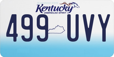 KY license plate 499UVY