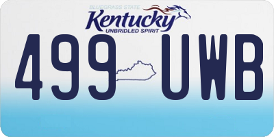KY license plate 499UWB
