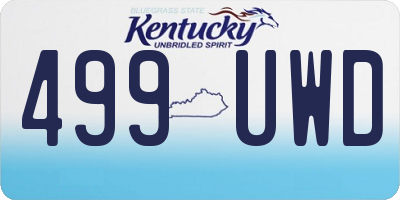 KY license plate 499UWD