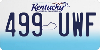 KY license plate 499UWF