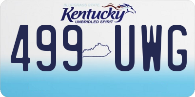 KY license plate 499UWG