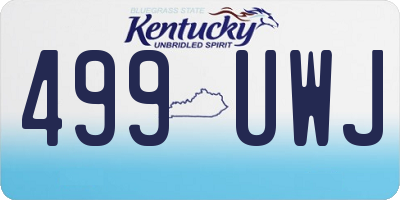 KY license plate 499UWJ