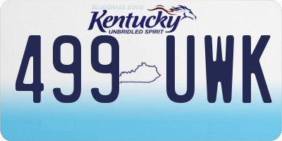 KY license plate 499UWK