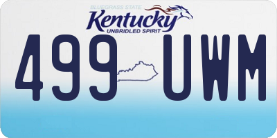 KY license plate 499UWM