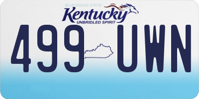 KY license plate 499UWN