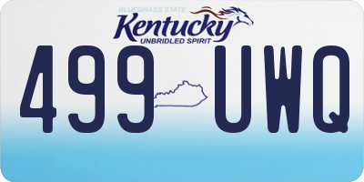 KY license plate 499UWQ
